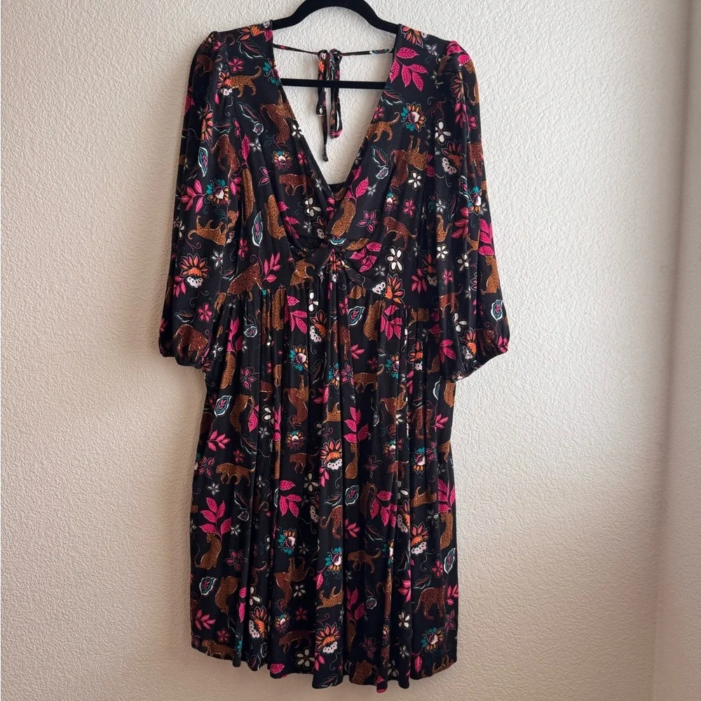 TORRID Mini Rayon Slub Balloon Sleeve Twist Font Dress 0X